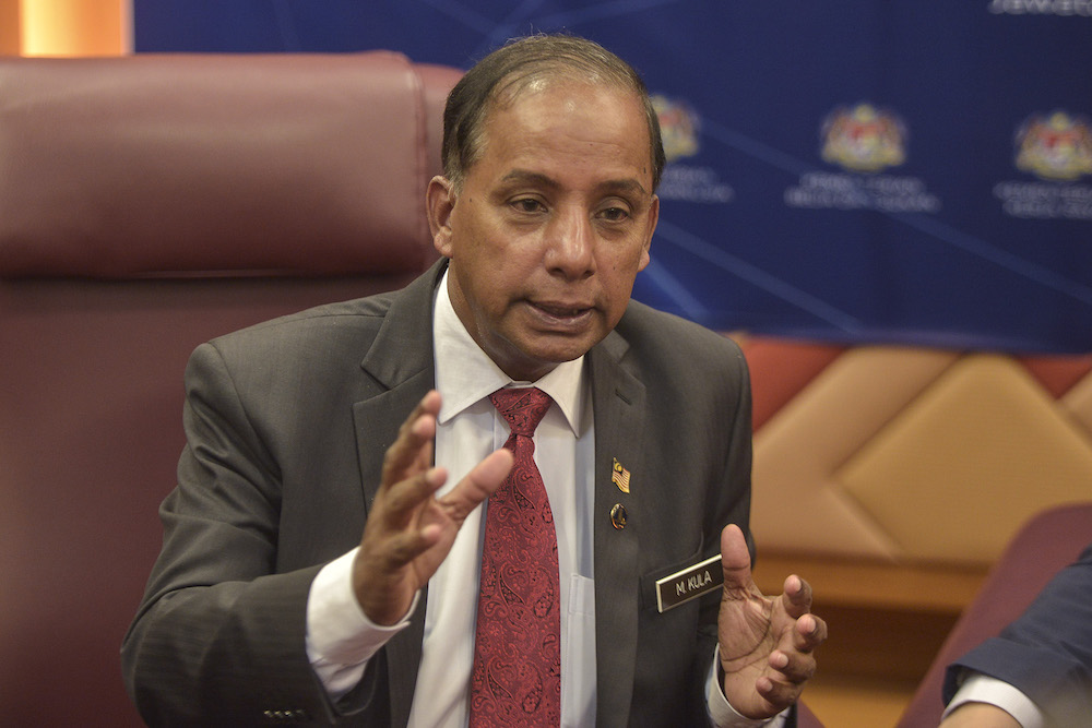 Human Resources Minister M. Kulasegaran speaks to the media during the u00e2u20acu02dcTVET Empowerment: Industry Dialogueu00e2u20acu2122 in Putrajaya September 26, 2019. u00e2u20acu201d Picture by Shafwan Zaidon