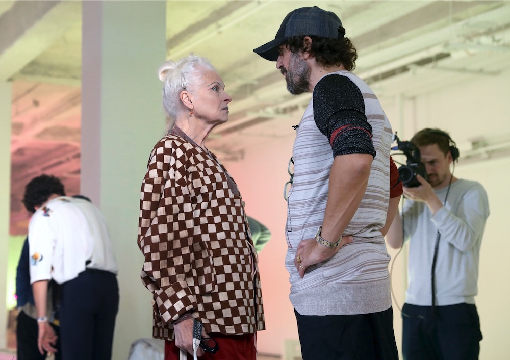 Austrian designer Andreas Kronthaler speaks with his wife British designer Vivienne Westwood before the Vivienne Westwood Women's Spring-Summer 2020 Ready-to-Wear collection fashion show in Paris September 28, 2019. u00e2u20acu201d AFP pic