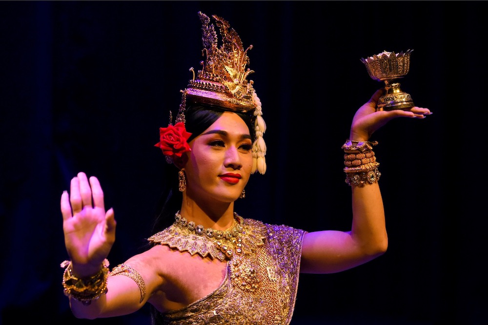 This photo taken on August 31, 2019 shows a member from the Prumsodun Ok & Natyarasa dance company during an Apsara dance performance in Phnom Penh. u00e2u20acu201d AFP pic