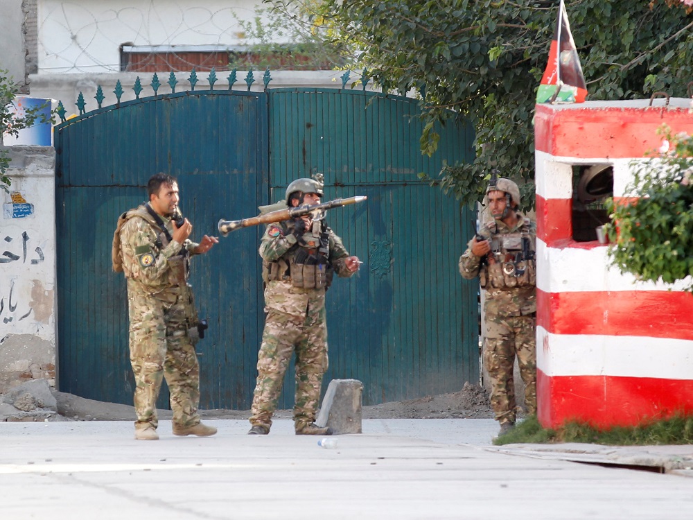 Afghan security forces prepare to fire an RPG near the site of an attack in Jalalabad city, Afghanistan September 18, 2019. u00e2u20acu201d Reuters pic 
