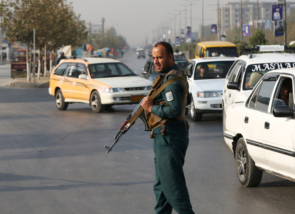 An Afghan policeman keeps watch at a checkpoint in Kabul, Afghanistan September 27, 2019. u00e2u20acu201d Reuters pic 