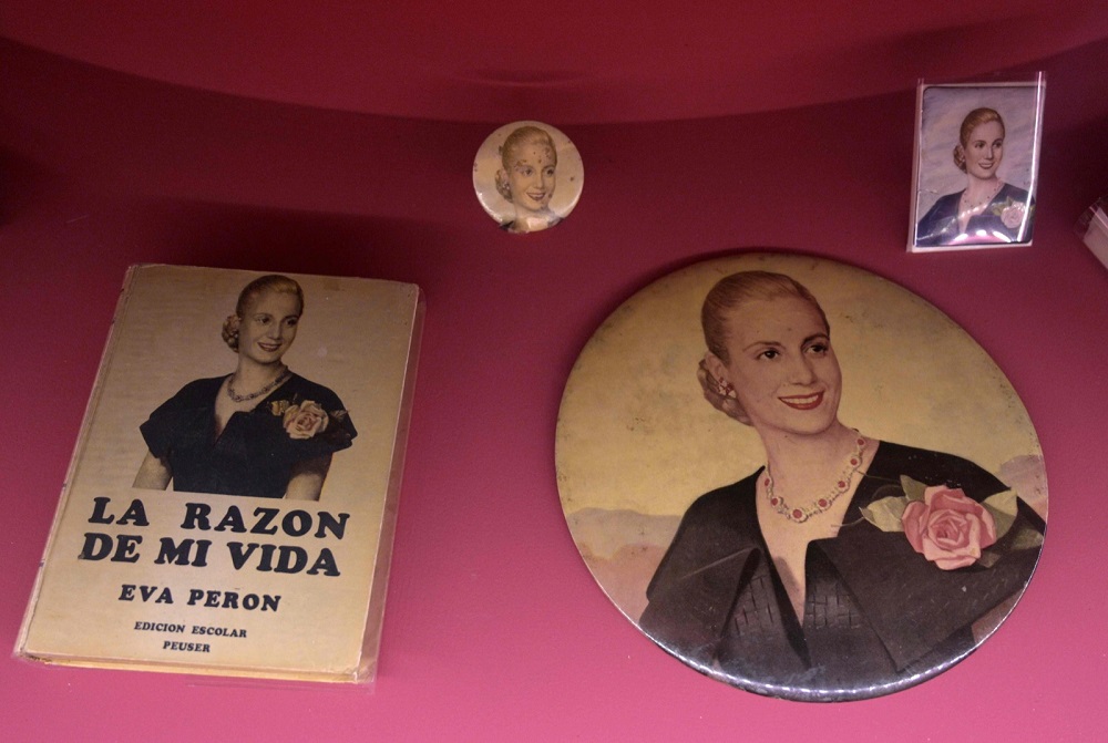 View of the book ‘La razon de mi vida’ (The Reason for My Life) writen by former Argentina’s First Lady Eva Peron, exhibited at the Evita Museum in Buenos Aires May 6, 2019. — AFP pic