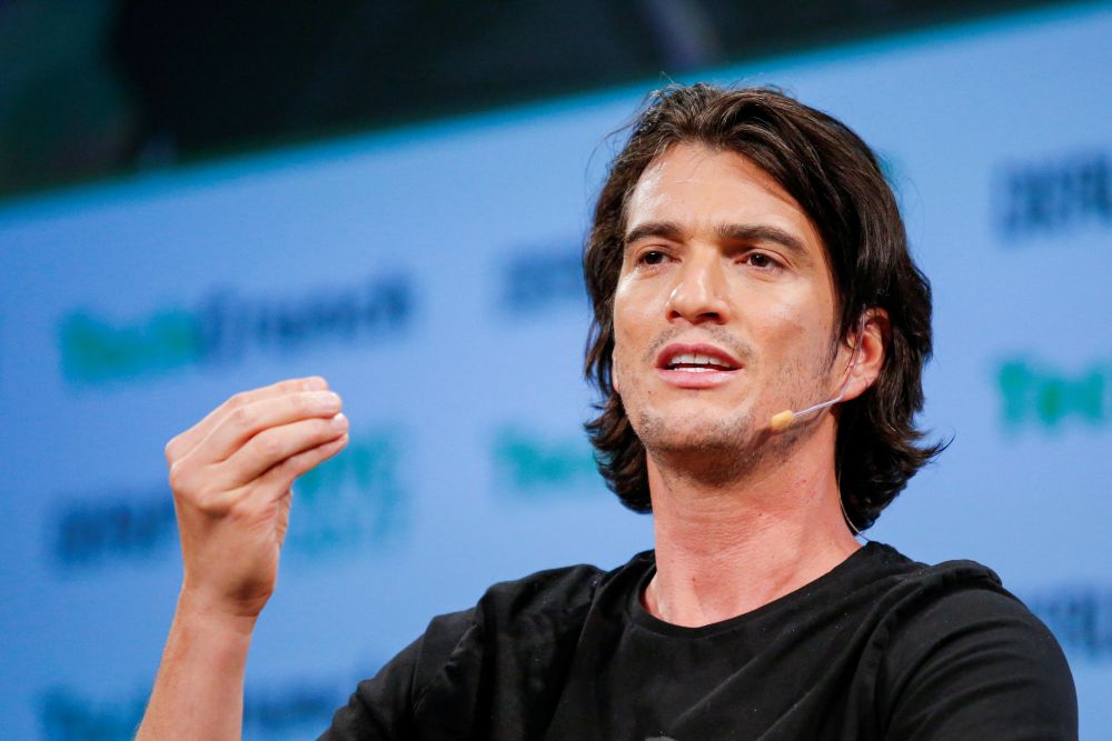 Adam Neumann, CEO of WeWork, speaks to guests during the TechCrunch Disrupt event in Manhattan, May 15, 2017. u00e2u20acu201d Reuters pic