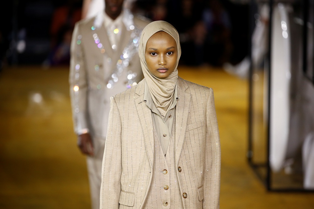 Models present creations during the Burberry catwalk show at London Fashion Week in London September 16, 2019. u00e2u20acu201d AFP pic          