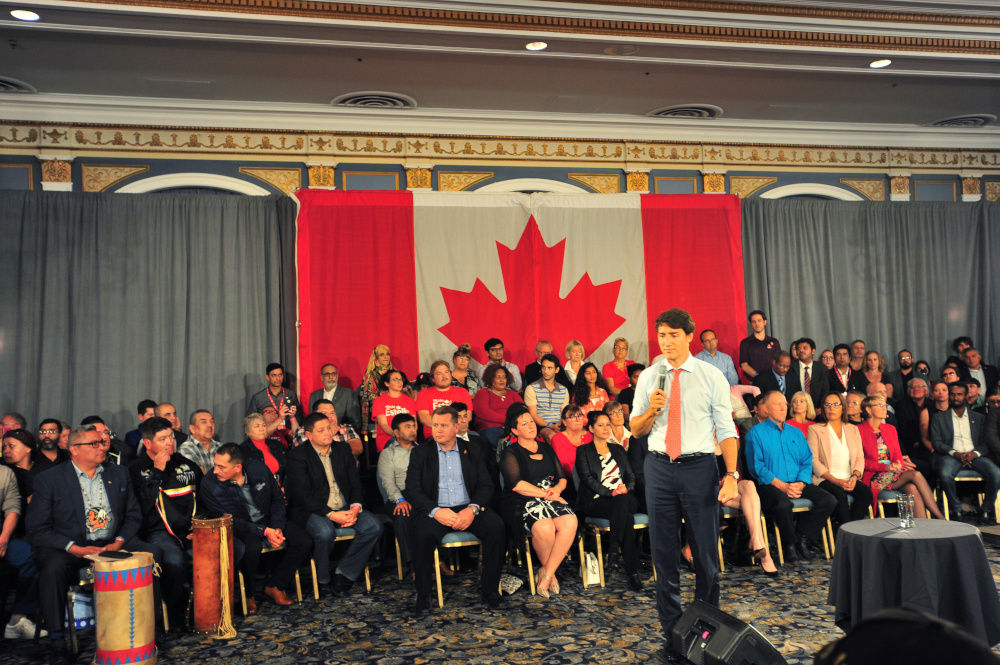 Canadau00e2u20acu2122s Prime Minister Justin Trudeau answers a question about pictures of him in blackface during a town hall meeting at an election campaign stop in Saskatoon, Saskatchewan, Canada September 19, 2019. u00e2u20acu201d Reuters pic 