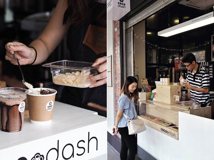 Get some delectable hot or iced chocolate beverages at the Cocodash kiosk in Bangsar.