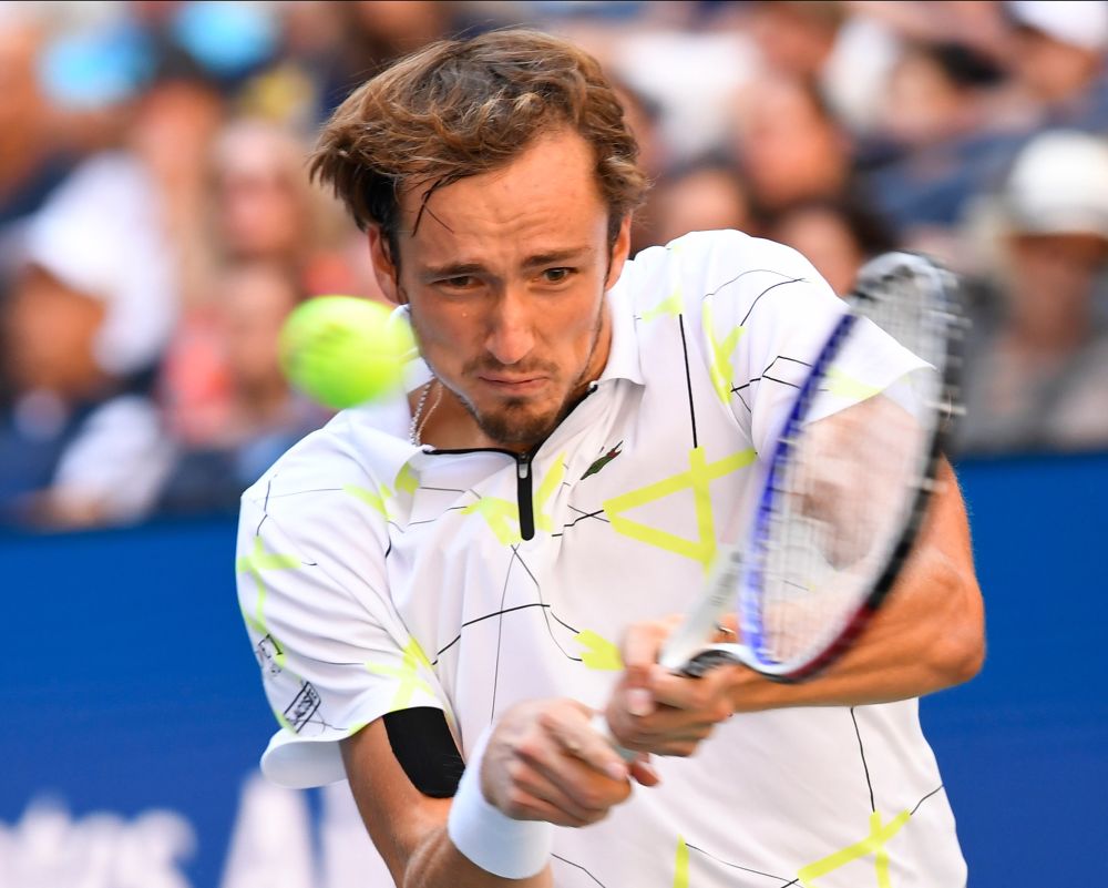 Daniil Medvedev of Russia hits to Stan Wawrinka of Switzerland in a quarterfinal match on day nine of the 2019 US Open tennis tournament.u00e2u20acu201d Reuters pic
