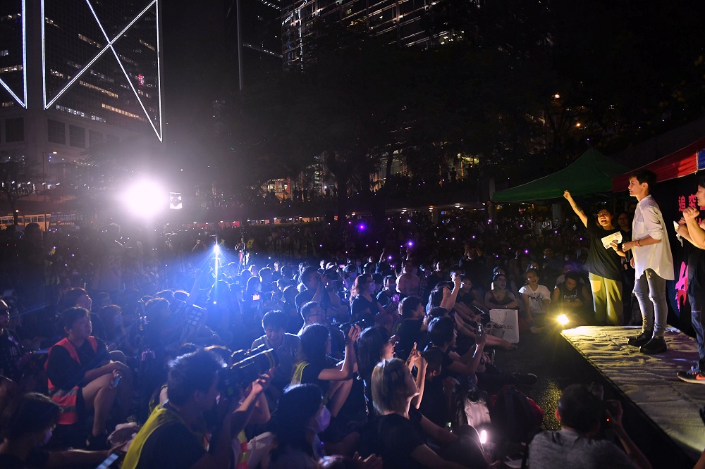 Cantopop singer, actress and LGBT activist Denise Ho speaking to protesters during a #MeToo rally calling on the Hong Kong police to answer accusations of sexual violence against pro-democracy protesters in Hong Kong August 28, 2019. u00e2u20acu2022 AFP pic         