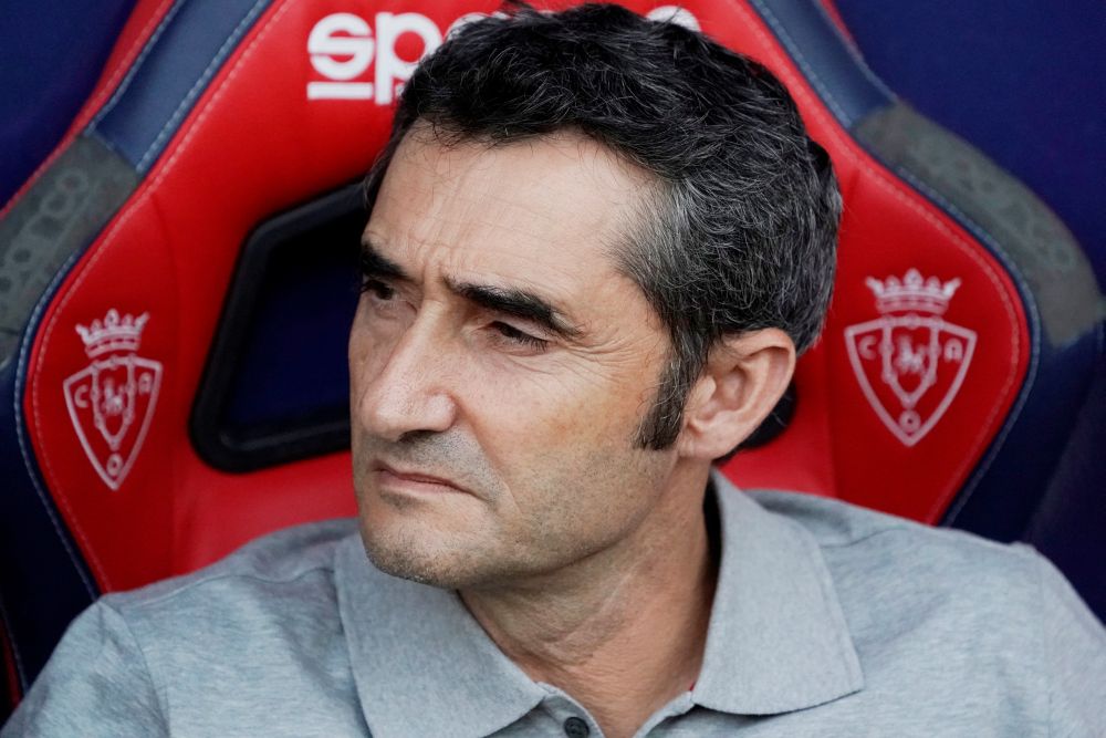 Barcelona coach Ernesto Valverde before the match against Osasuna. u00e2u20acu201d Reuters pic