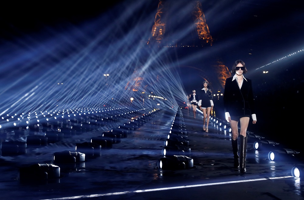 Models present creations by designer Anthony Vaccarello as part of his Spring/Summer 2020 women’s ready-to-wear collection show for fashion house Saint Laurent during Paris Fashion Week in Paris September 24, 2019. — Reuters pic