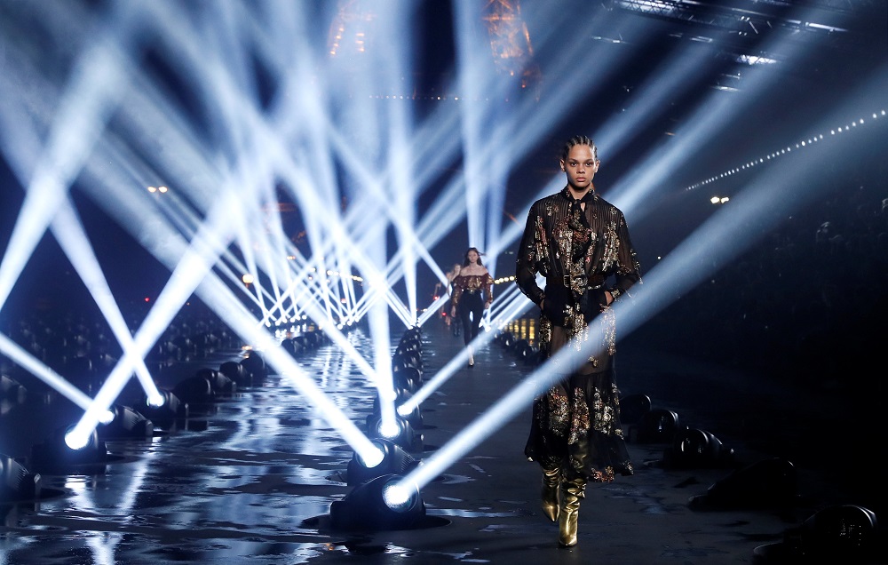 Models present creations by designer Anthony Vaccarello as part of his Spring/Summer 2020 women’s ready-to-wear collection show for fashion house Saint Laurent during Paris Fashion Week in Paris September 24, 2019. — Reuters pic
