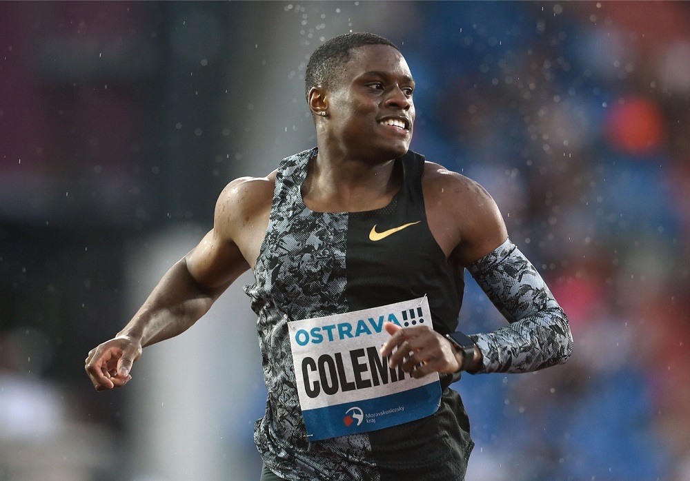 Christian Coleman of the USA finishes second in the 200m Men sprint of IAAF Golden Spike 2019 Athletics meeting in Ostrava June 20, 2019. u00e2u20acu201d AFP pic