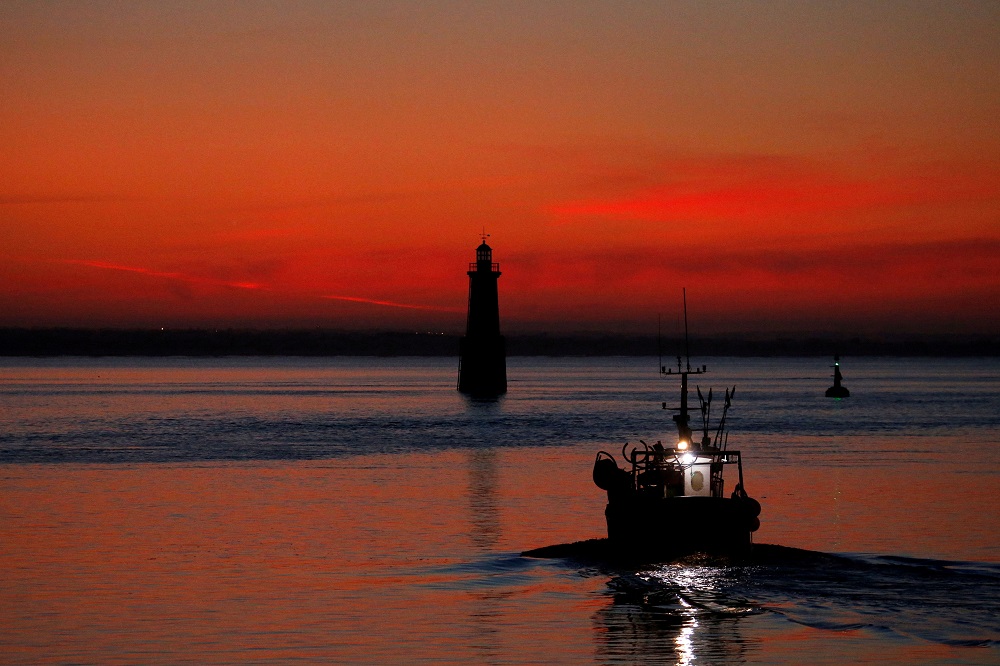 A fisherman leaves the harbour during sunrise in Loctudy, Brittany, France September 6, 2019. u00e2u20acu201d Reuters pic