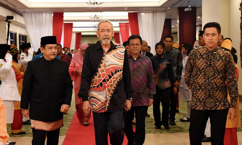 Indonesian Consul-General Krishna Djelani, Yang Dipertua Negeri of Sabah Tun Juhar Mahiruddin and Datuk Seri Shafie Apdal arrive for Indonesiau00e2u20acu2122s 74th Independence Day reception in Kota Kinabalu September 23, 2019. u00e2u20acu201d Bernama pic