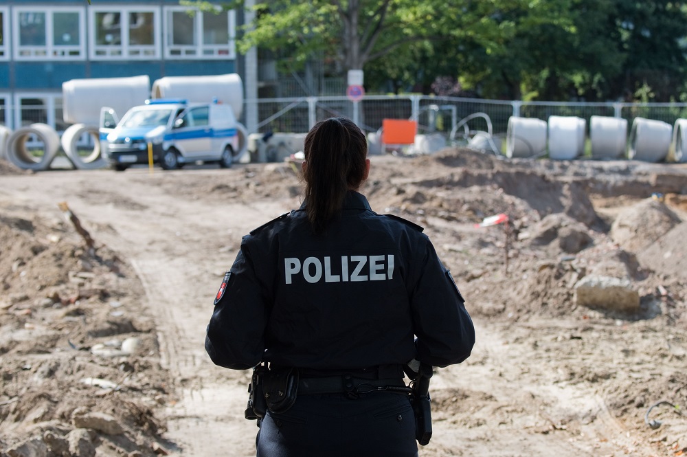 A policewoman secures an access to a construction site in the Zoo District in Hanover, northern Germany on September 2, 2019, after the discovery of a bomb dating from the Second World War. u00e2u20acu201d AFP pic          
