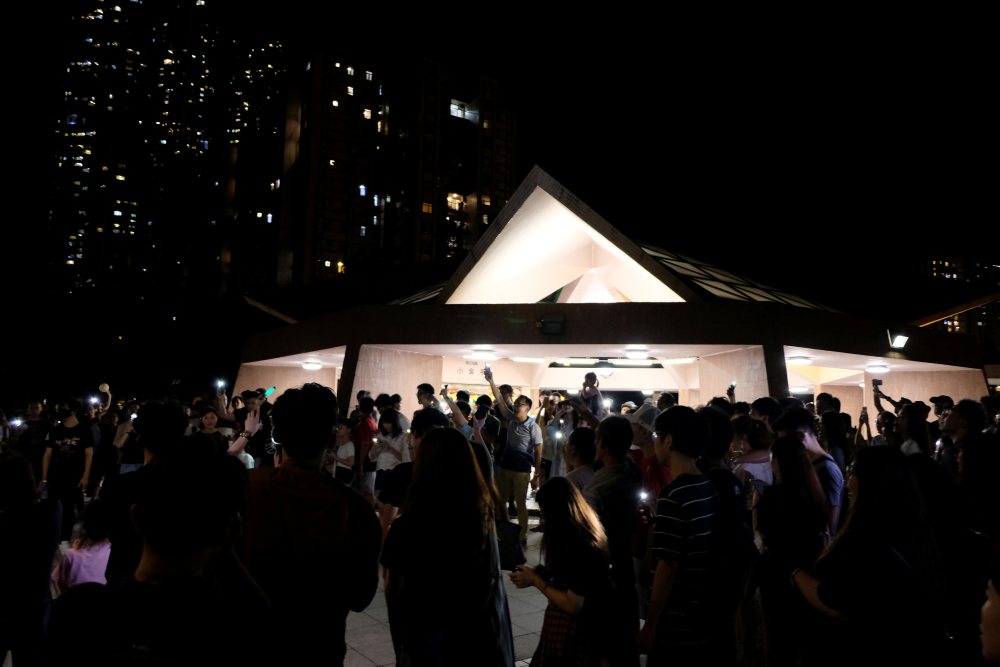 Protesters use the torches on their mobile phones during the Mid-Autumn Festival in Hong Kong September 13, 2019. u00e2u20acu2022 Picture by Kobe Sham via Reuters