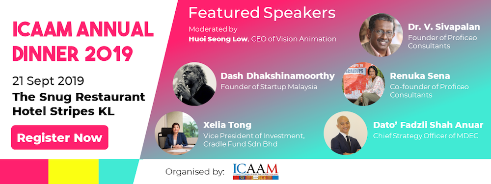 The ICAAM Annual Dinner 2019 will feature a series of sharing sessions featuring five renowned business leaders.