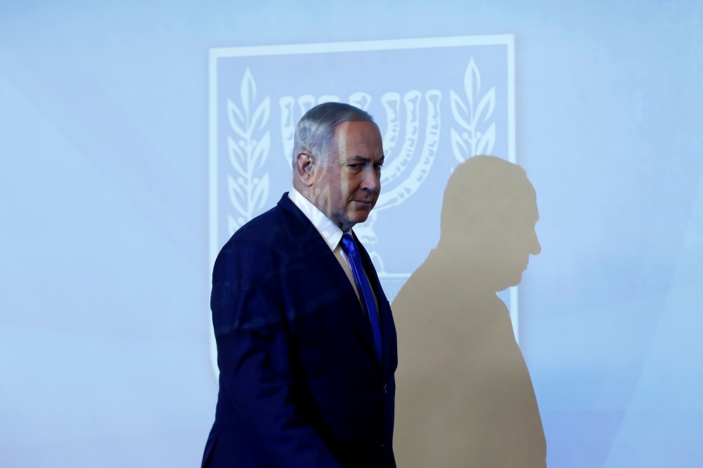 Israeli Prime Minister Benjamin Netanyahu looks on as he arrives to speak at a news conference in Jerusalem September 9, 2019. u00e2u20acu201d Reuters pic 