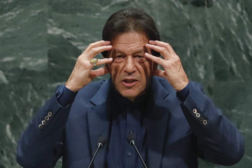 Imran Khan, Prime Minister of Pakistan addresses the 74th session of the United Nations General Assembly at UN headquarters in New York, US, September 27, 2019. u00e2u20acu201d Reuters pic