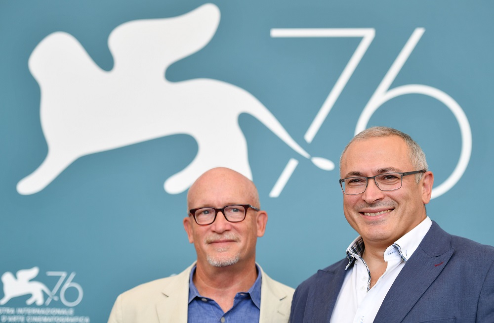 US director Alex Gibney (left) and Russian businessman Mikhail Khodorkovsky attend a photocall for the film u00e2u20acu02dcCitizen Ku00e2u20acu2122 at the 76th Venice Film Festival at Venice Lido August 31, 2019. u00e2u20acu2022 AFP pic 