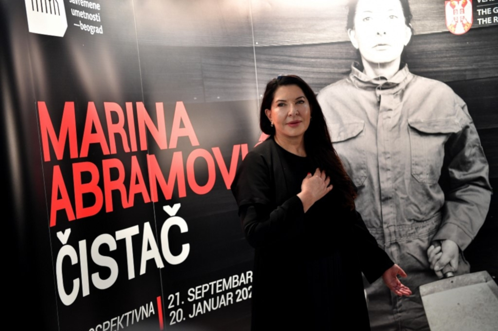 Performance artist Marina Abramovic poses after addressing a press conference at the Museum of Modern Art in Belgrade on September 21, 2019, where she opened a retrospective exhibition, called u00e2u20acu02dcThe Cleaneru00e2u20acu2122. u00e2u20acu201d AFP pic