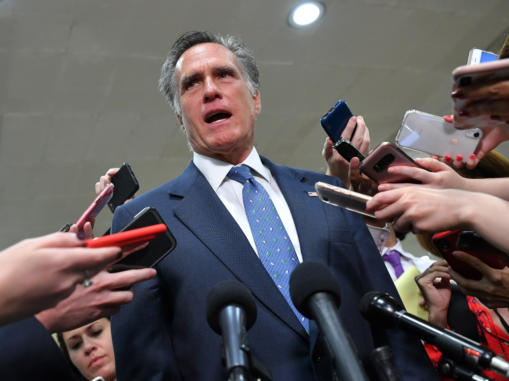 In this file photo taken May 21, 2019, US Senator Mitt Romney speaks to the media in Washington, DC. u00e2u20acu201d AFP pic