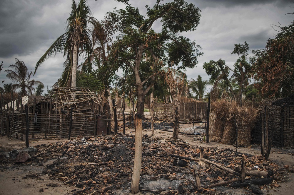 The remains of a burned and destroyed home is seen in the recently attacked village of Aldeia da Paz outside Macomia August 24, 2019. u00e2u20acu201d AFP pic           