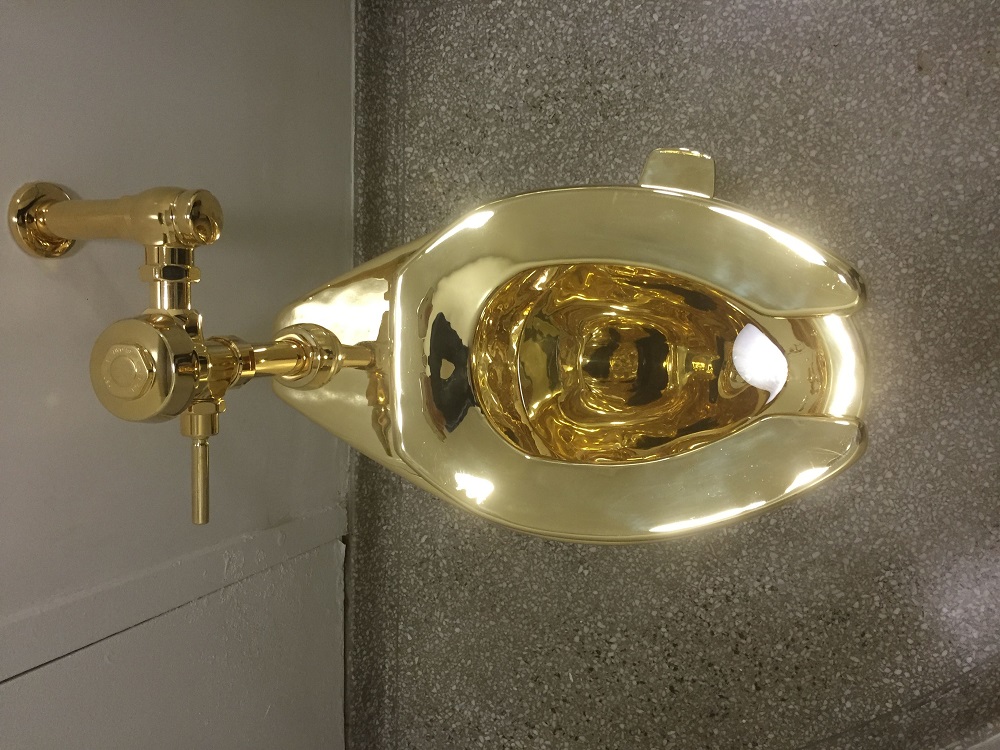A fully functioning solid gold toilet, made by Italian artist Maurizio Cattelan, is going into public use at the Guggenheim Museum in New York September 15, 2016. u00e2u20acu201d AFP pic         