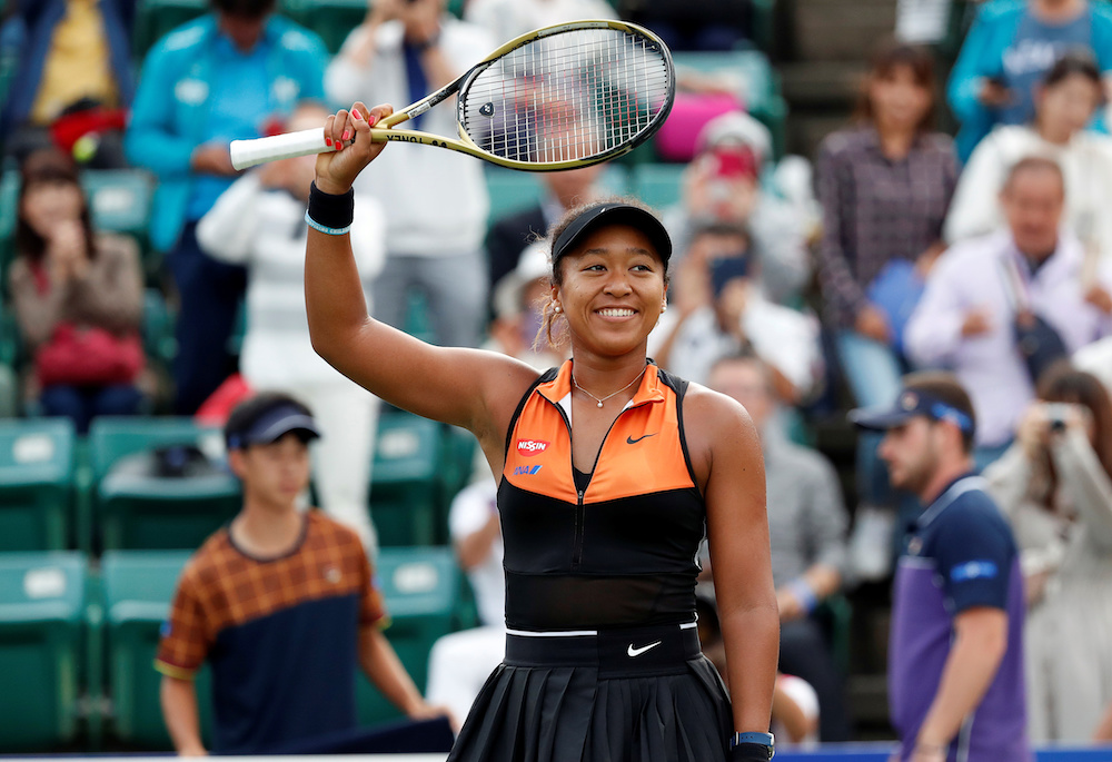 Japanu00e2u20acu2122s Naomi Osaka celebrates after winning Pan Pacific Open Womenu00e2u20acu2122s Singles Semi-final match at the Utsubo Tennis Centre in Osaka, Japan, September 21, 2019. u00e2u20acu201d Reuters picnnnn
