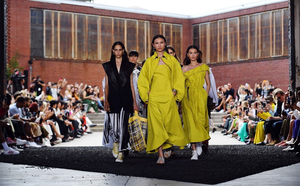 Models walk the runway for the Phillip Lim Spring Summer 20 collection show during New York Fashion Week in New York September 9, 2019. — AFP pic