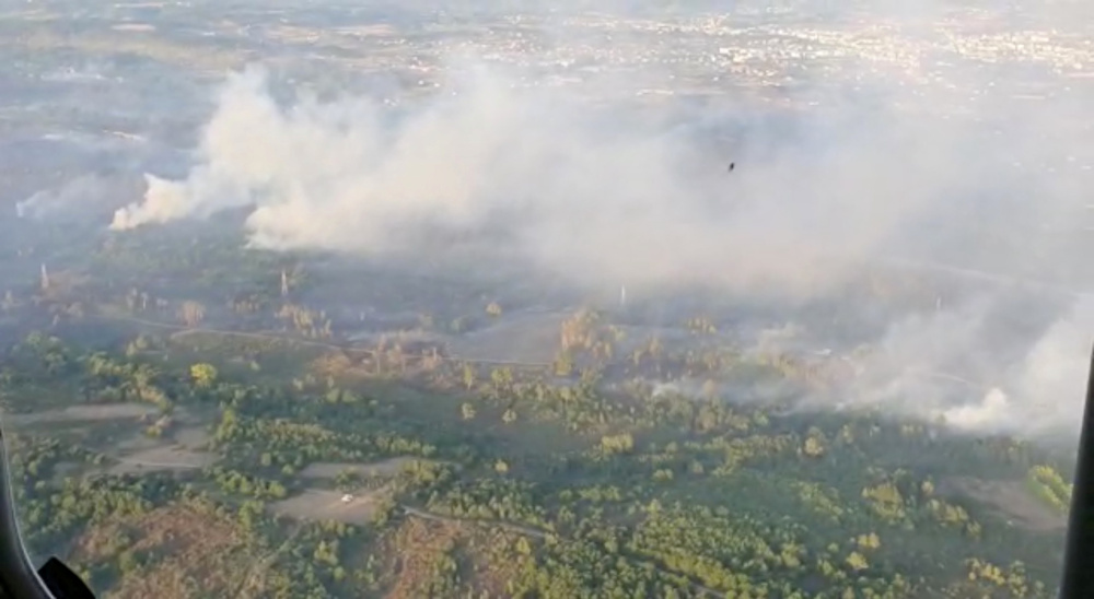 A forest fire is seen in Galicia, Spain September 5, 2019, in this still image obtained from social media video. u00e2u20acu201d Picture from Brif De Laza/@BrifLaza via Reuters 