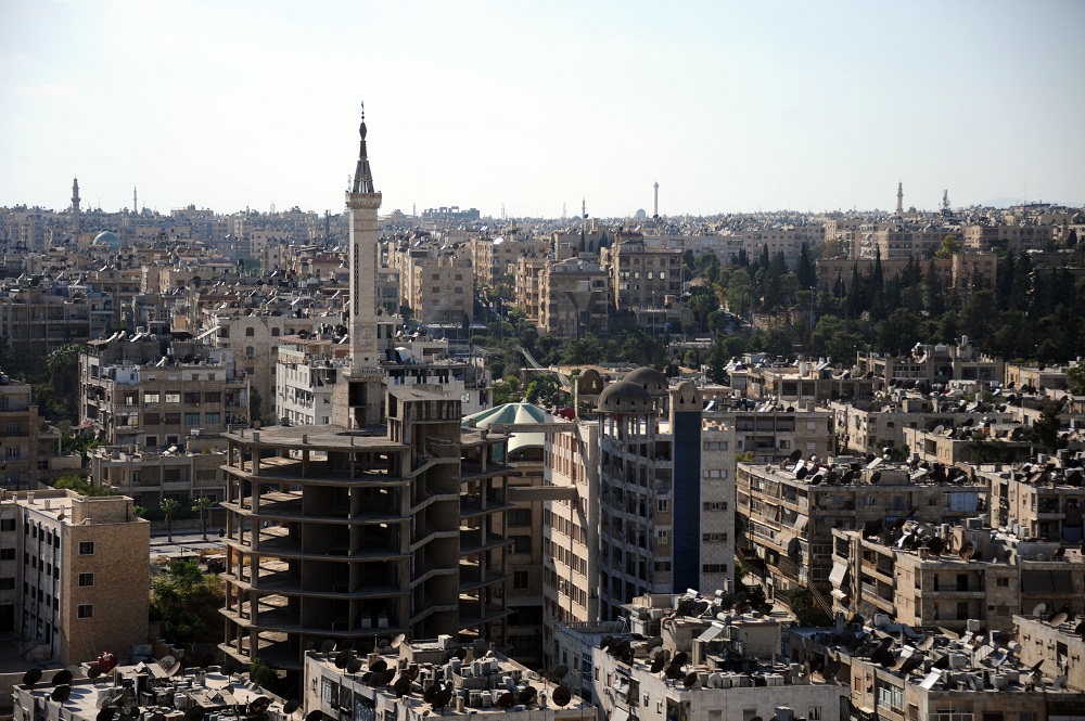 A picture taken during a guided tour with the Russian army shows damaged buildings in Aleppo September 27, 2019. u00e2u20acu201d AFP pic