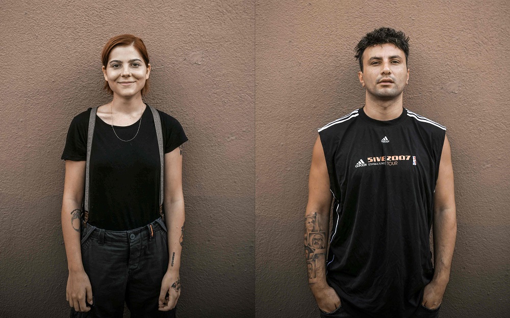 This combination picture shows Turkish musician Deniz Tekin (left) and rap singer Samet Gonullu, whose stage name is Sokrat St, posing for a portrait in Istanbul September 10, 2019. u00e2u20acu201d AFP pic         