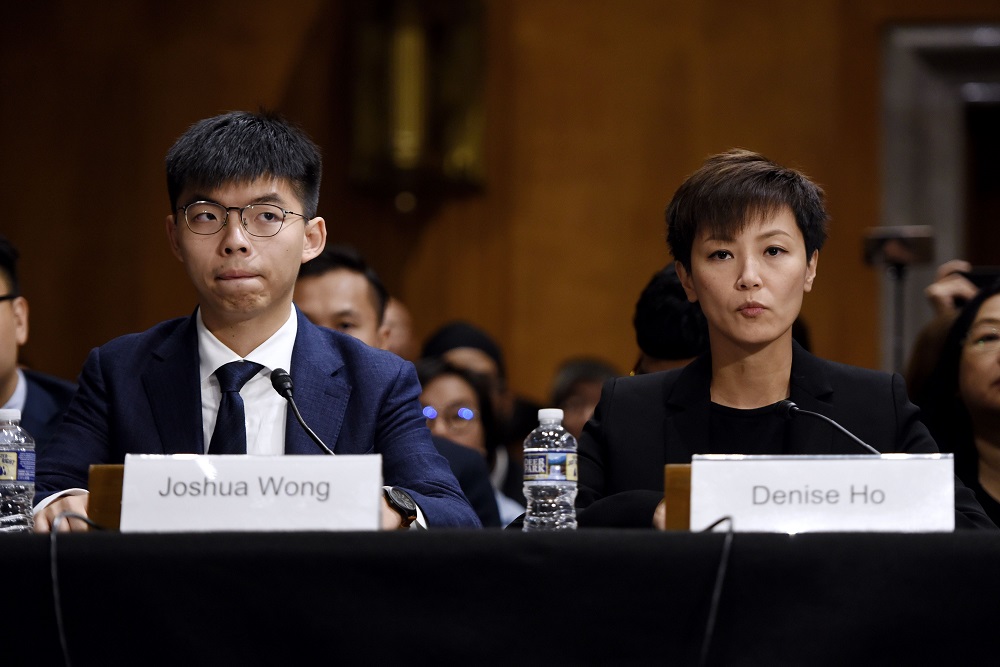 Joshua Wong, leader of the u00e2u20acu02dcUmbrella Movementu00e2u20acu2122 and Denise Ho, pro-Democracy activist, testify before the Congressional-Executive Commission on China about the pro-democracy movement in Hong Kong in Washington September 17, 2019. u00e2u20acu201d AFP pic      