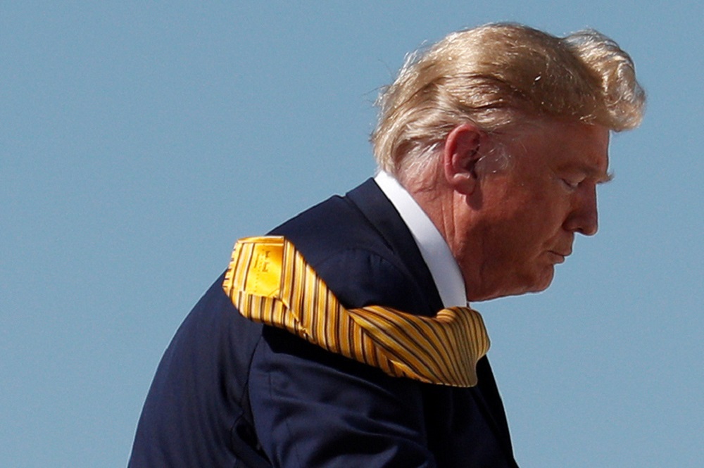 US President Donald Trump boards Air Force One at Moffett Federal Airfield in Mountain View, California September 17, 2019. u00e2u20acu201d Reuters pic     