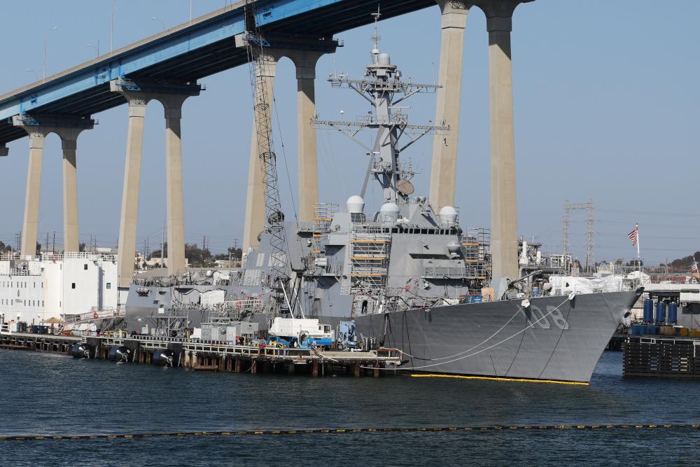 The USS u00e2u20acu02dcWayne E. Meyeru00e2u20acu2122 Arleigh Burke-class Destroyer sits docked in San Diego, California, April 12, 2015. u00e2u20acu201d Reuters pic nn