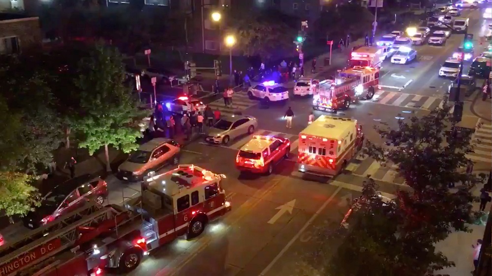 Rescue vehicles are seen following a shooting in Washington, September 19, 2019, in this picture obtained from social media. u00e2u20acu201dChris G Collison via Reuters  