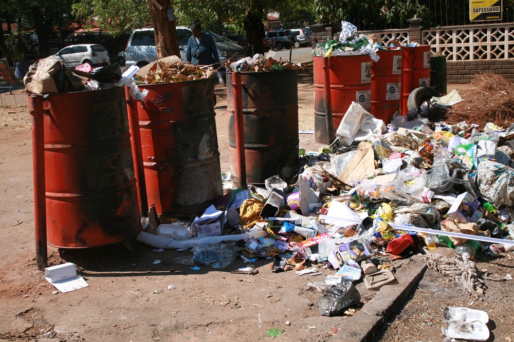 Overflowing bins and piles of uncollected rubbish in Harare, Zimbabwe September 4, 2019. u00e2u20acu201d Thomson Reuters Foundation pic