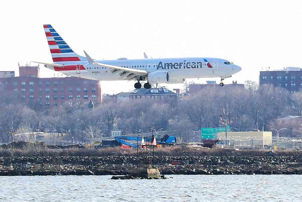 An American Airlines Boeing 737 Max 8, on a flight from Miami to New York City, comes in for landing at LaGuardia Airport in New York March 12, 2019. u00e2u20acu201d Reuters pic