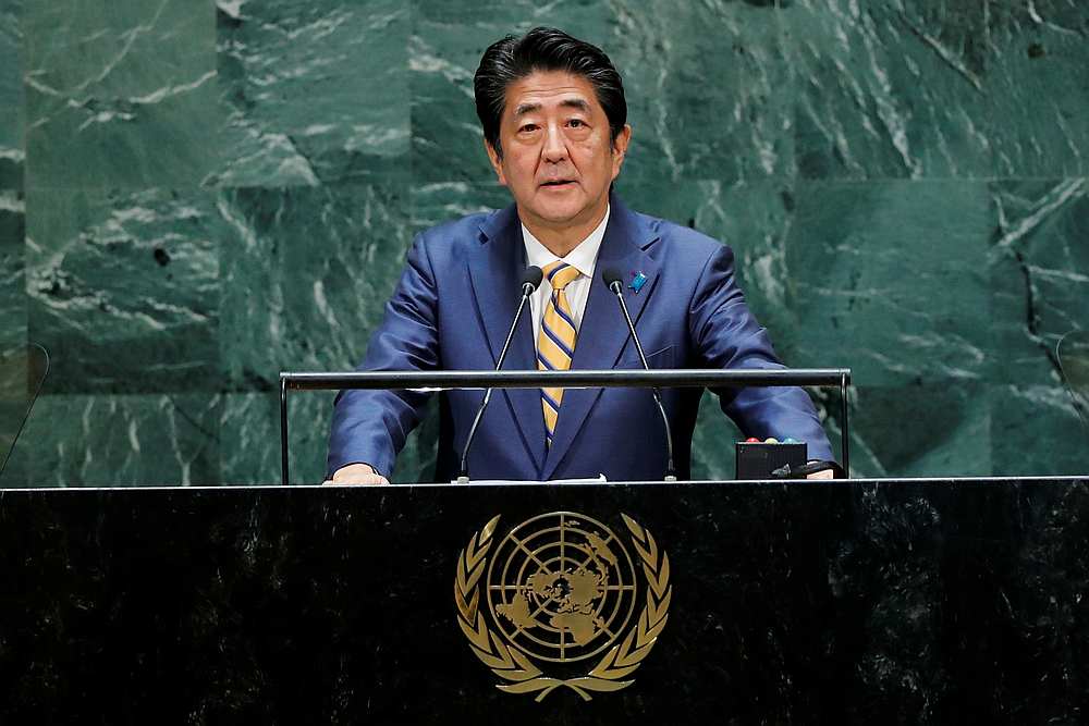 Japan's Prime Minister Shinzo Abe addresses the United Nations General Assembly in New York September 24, 2019. u00e2u20acu201d Reuters pic