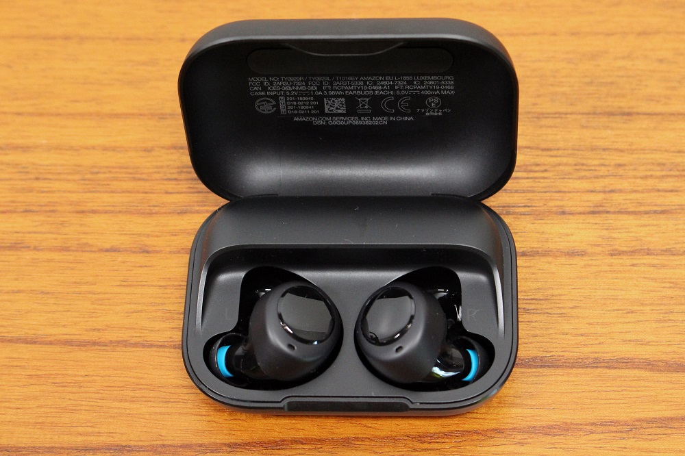 Alexa-infused wireless Echo earbuds that will synch with smartphones are pictured at Amazon’s headquarters in Seattle September 25, 2019. — AFP pic