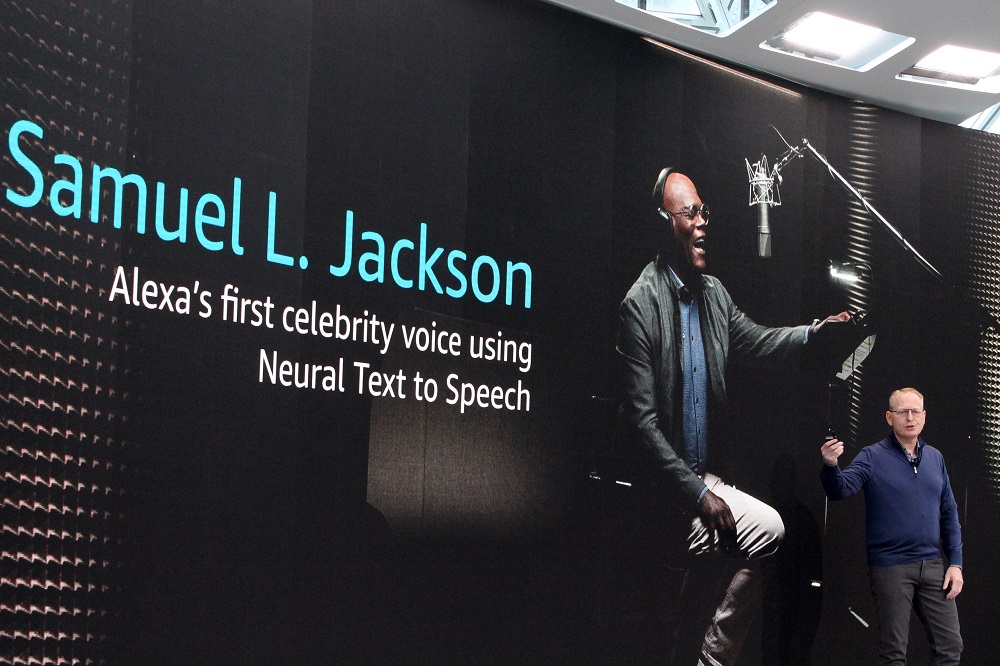 Amazon senior Vice President of devices and services Dave Limp announces celebrity voices are being added to digital assistant Alexa at Amazonu00e2u20acu2122s headquarters in Seattle on September 25, 2019. u00e2u20acu201d AFP pic      