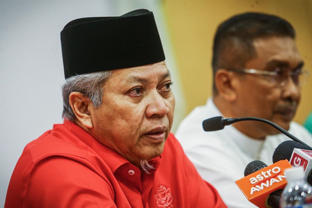 Umno secretary-general Tan Sri Annuar Musa speaks during a press conference in Kuala Lumpur September 12, 2019. u00e2u20acu2022 Picture by Hari Anggara