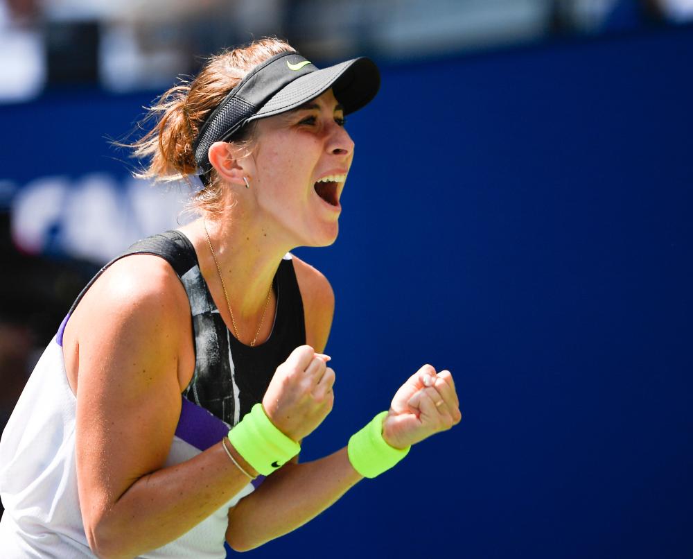 Belinda Bencic reacts after beating Donna Vekic in a quarterfinal match on day ten of the 2019 US Open tennis tournament in New York September 4, 2019. u00e2u20acu2022 Picture by Robert Deutsch-USA TODAY Sports via Reuters
