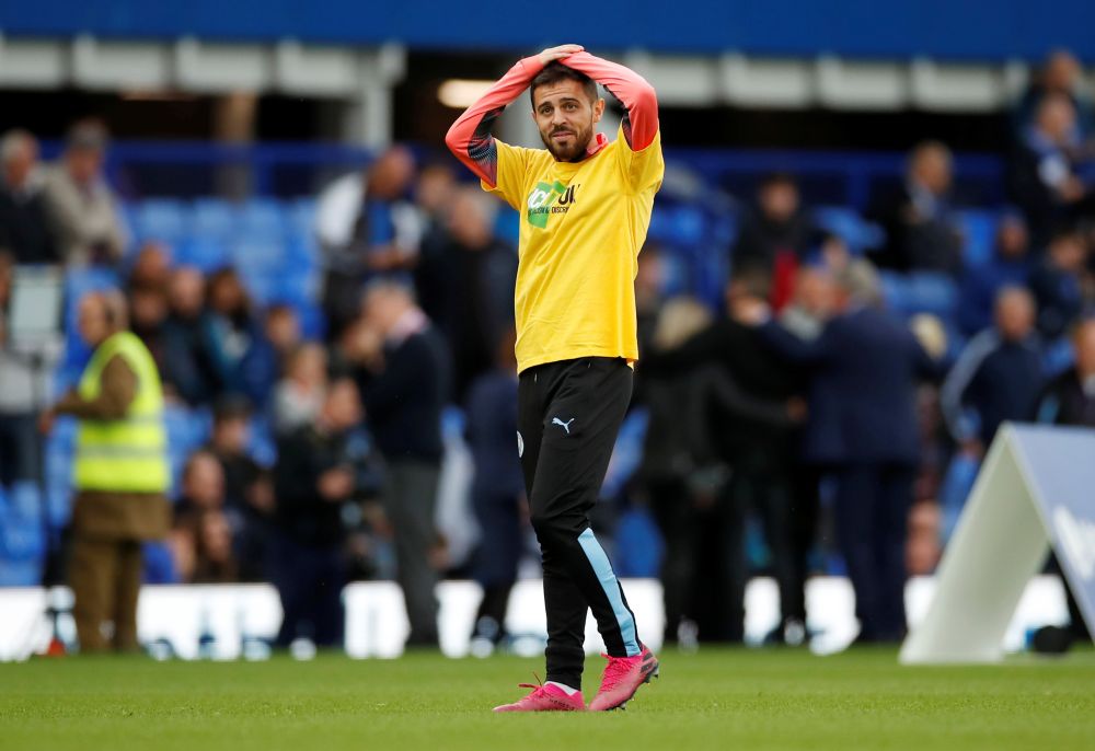Manchester City's Bernardo Silva during the warm up before the match against Everton. u00e2u20acu201d Reuters pic