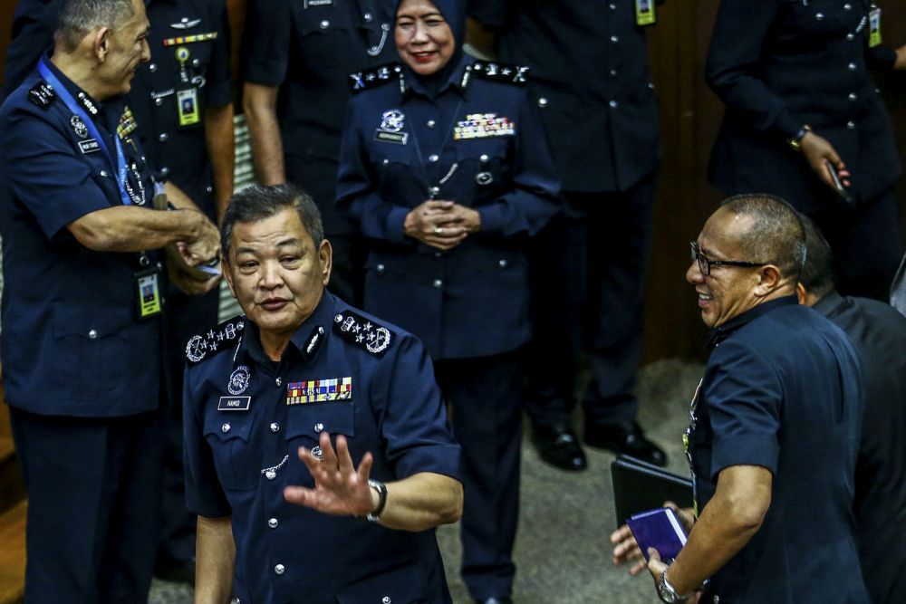 Inspector-General of Police Datuk Seri Abdul Hamid Bador is pictured at the Bukit Aman police headquarters in Kuala Lumpur September 26, 2019. u00e2u20acu201d Picture by Hari Anggara