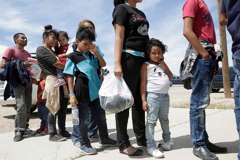 Central American migrants stand in line before entering a temporary shelter, after illegally crossing the border between Mexico and the US, in Deming, New Mexico May 16, 2019. u00e2u20acu201d Reuters pic