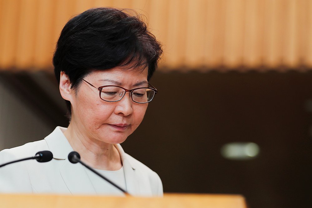 Hong Kong's Chief Executive Carrie Lam reacts at the end of a news conference in Hong Kong September 5, 2019. u00e2u20acu201d Reuters pic