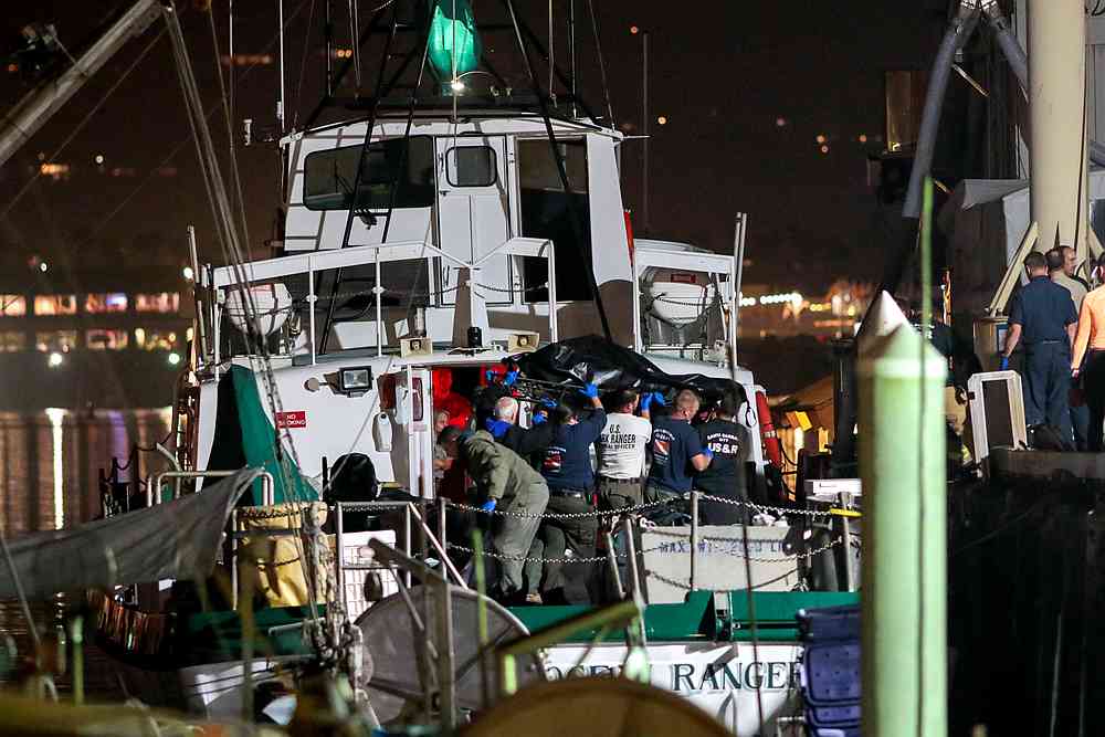 Rescue personnel return to shore with the victims of a pre-dawn fire that sank a commercial diving boat off the coast of Santa Barbara, California September 2, 2019. u00e2u20acu201d Reuters pic