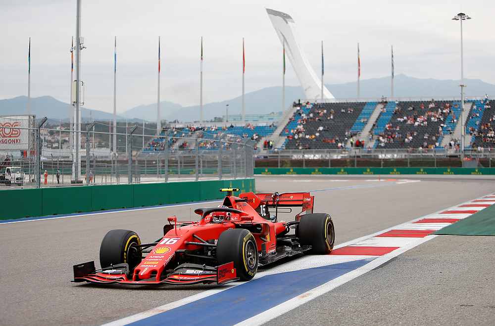 Ferrari's Charles Leclerc during Russian F1 Grand Prix practice at the Sochi Autodrom September 27, 2019. u00e2u20acu201d Reuters pic 